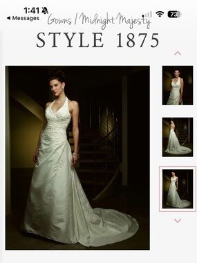 STYLE 1875 Women's Ivory Wedding Gown with Halter Neck